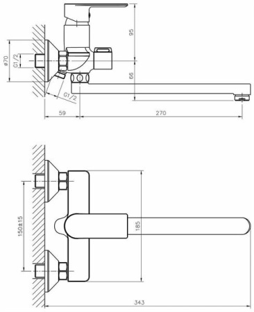 Смеситель для ванны Haiba HB22505